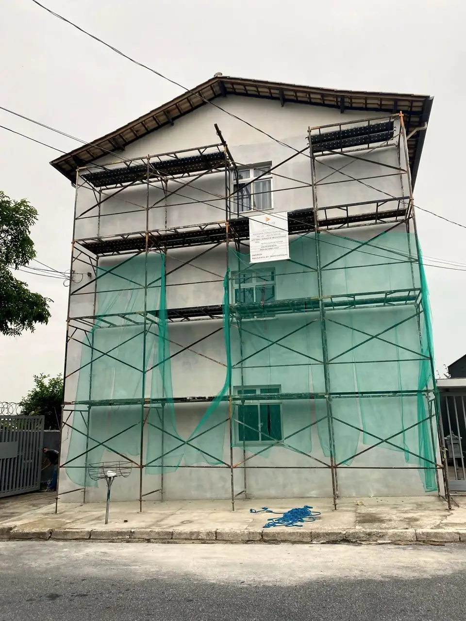 Mobilização da obra de fachada